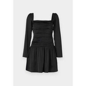 Abercrombie Fitch Emerson Black Ruched Square Neck Long Sleeve Mini Dress Size L